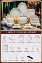 Luxury Dinner Plates White Sets Korean Ceramic Plates Utensils Kitchen  Decoration And Table Accessories - Grand Goldman