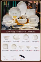 Luxury Dinner Plates White Sets Korean Ceramic Plates Utensils Kitchen  Decoration And Table Accessories - Grand Goldman