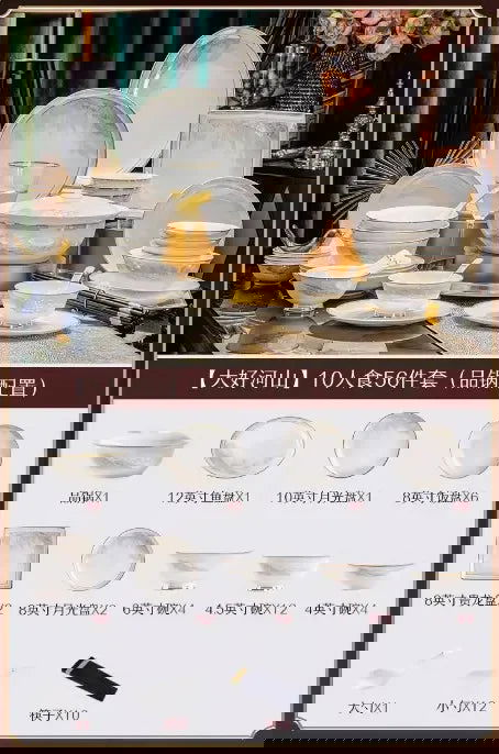 Luxury Dinner Plates White Sets Korean Ceramic Plates Utensils Kitchen  Decoration And Table Accessories - Grand Goldman