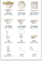 Luxury Dinner Plates White Sets Korean Ceramic Plates Utensils Kitchen  Decoration And Table Accessories - Grand Goldman