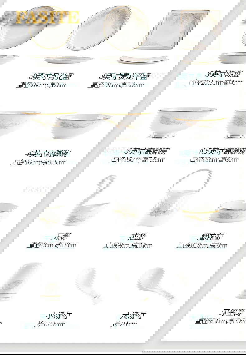 Luxury Dinner Plates White Sets Korean Ceramic Plates Utensils Kitchen  Decoration And Table Accessories - Grand Goldman