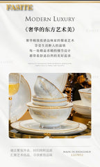 Luxury Dinner Plates White Sets Korean Ceramic Plates Utensils Kitchen  Decoration And Table Accessories - Grand Goldman