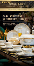 Luxury Dinner Plates White Sets Korean Ceramic Plates Utensils Kitchen  Decoration And Table Accessories - Grand Goldman