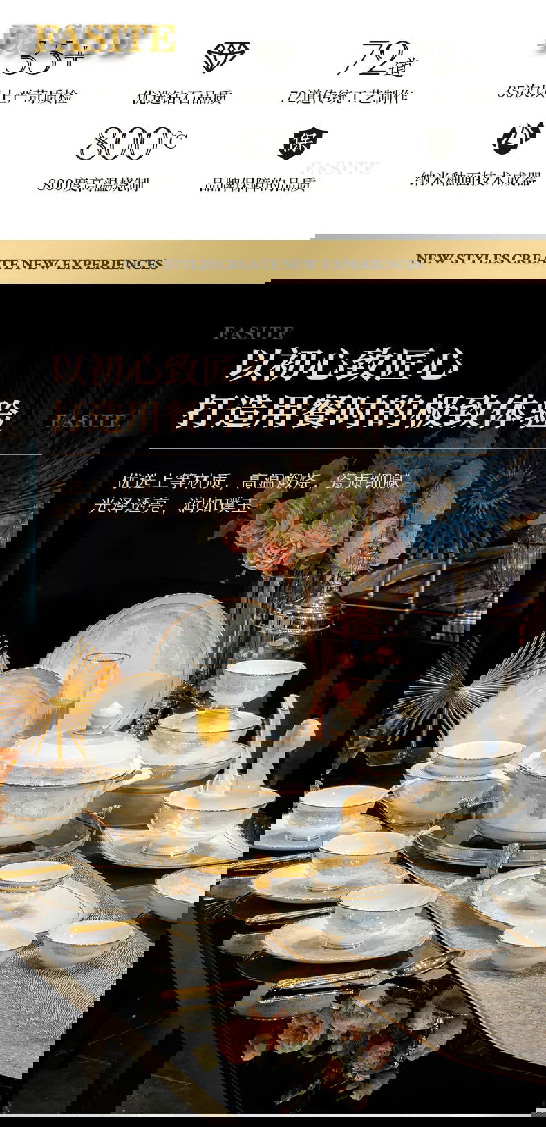 Luxury Dinner Plates White Sets Korean Ceramic Plates Utensils Kitchen  Decoration And Table Accessories - Grand Goldman