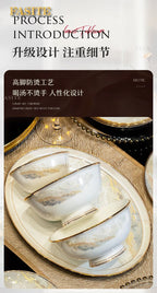 Luxury Dinner Plates White Sets Korean Ceramic Plates Utensils Kitchen  Decoration And Table Accessories - Grand Goldman