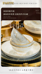Luxury Dinner Plates White Sets Korean Ceramic Plates Utensils Kitchen  Decoration And Table Accessories - Grand Goldman
