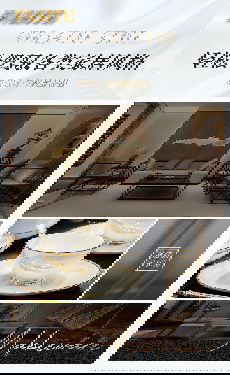 Luxury Dinner Plates White Sets Korean Ceramic Plates Utensils Kitchen  Decoration And Table Accessories - Grand Goldman