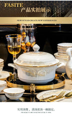 Luxury Dinner Plates White Sets Korean Ceramic Plates Utensils Kitchen  Decoration And Table Accessories - Grand Goldman