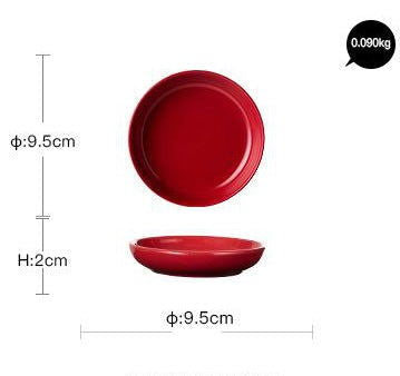 Luxury Red Glaze Ceramic Dinner Sets Kitchen Utensils Porcelain Salad Serving Plate Dish Bowl Restaurant Dining Table Home Decor - Grand Goldman