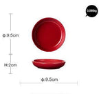 Luxury Red Glaze Ceramic Dinner Sets Kitchen Utensils Porcelain Salad Serving Plate Dish Bowl Restaurant Dining Table Home Decor - Grand Goldman