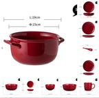Luxury Red Glaze Ceramic Dinner Sets Kitchen Utensils Porcelain Salad Serving Plate Dish Bowl Restaurant Dining Table Home Decor - Grand Goldman