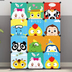 MAGINELS Kids Closet,Baby Wardrobe Closet with Door,Cute Portable Armoire Dresser,Clothes Hanging Storage Rack for Boy Bedroom,Blue,12 Cube(14x14inch) - Grand Goldman