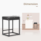 MAISON ARTS Black Counter Height 24" Bar Stools Set of 2 for Kitchen Counter Backless Modern Square Barstools Upholstered Faux Leather Stools Farmhouse Island Chairs, (24 Inch,Black) - Grand Goldman