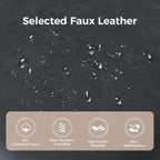 MAISON ARTS Black Counter Height 24" Bar Stools Set of 2 for Kitchen Counter Backless Modern Square Barstools Upholstered Faux Leather Stools Farmhouse Island Chairs, (24 Inch,Black) - Grand Goldman