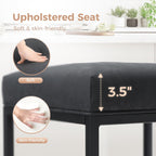 MAISON ARTS Black Counter Height 24" Bar Stools Set of 2 for Kitchen Counter Backless Modern Square Barstools Upholstered Faux Leather Stools Farmhouse Island Chairs, (24 Inch,Black) - Grand Goldman