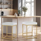 MAISON ARTS Black Counter Height 24" Bar Stools Set of 2 for Kitchen Counter Backless Modern Square Barstools Upholstered Faux Leather Stools Farmhouse Island Chairs, (24 Inch,Black) - Grand Goldman