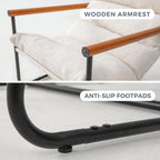 MAXYOYO Sherpa Accent Chair, Boucle Arm Chair Living Room Chair, Reading Accent Chair, Mid Century Modern Bedroom Chair,Teddy Armchair Wooden Arms Metal Frame - Grand Goldman