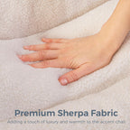 MAXYOYO Sherpa Accent Chair, Boucle Arm Chair Living Room Chair, Reading Accent Chair, Mid Century Modern Bedroom Chair,Teddy Armchair Wooden Arms Metal Frame - Grand Goldman