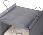 MAX Houser 4-Shelf Hanging Closet Organizer, Space Saver, Cloth Hanging Shelves with 2 Side Pockets, Foldable (Grey) - Grand Goldman