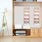 MAX Houser 5 Shelf Hanging Closet Organizer, Space Saver, Cloth Hanging Shelves with 4 Side Pockets, Foldable, Beige - Grand Goldman