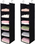 MAX Houser 6 Tier Shelf Hanging Closet Organizer, Closet Hanging Shelf with 2 Sturdy Hooks for Storage, Foldable (Grey) - Grand Goldman