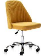 MCQ Office Desk Chair, Modern Cute Rolling Vanity Swivel Task Chairs with Wheels, Comfortable Back Seat Armless for Home, Bedrooms, Office, Study, Student, Adults, Make-up, Dressing Room, Cloud - Grand Goldman