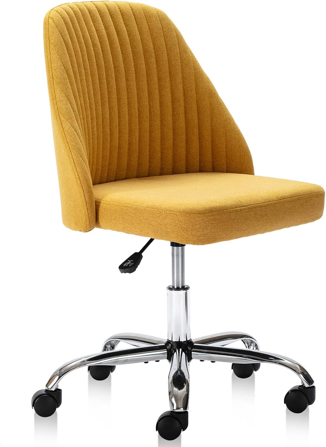 MCQ Office Desk Chair, Modern Cute Rolling Vanity Swivel Task Chairs with Wheels, Comfortable Back Seat Armless for Home, Bedrooms, Office, Study, Student, Adults, Make-up, Dressing Room, Cloud - Grand Goldman