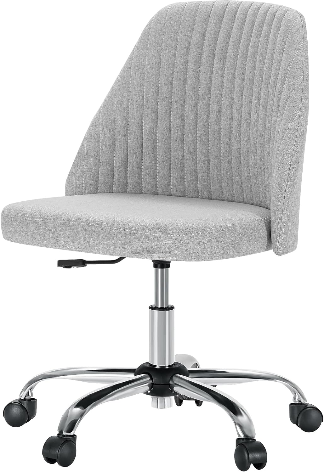 MCQ Office Desk Chair, Modern Cute Rolling Vanity Swivel Task Chairs with Wheels, Comfortable Back Seat Armless for Home, Bedrooms, Office, Study, Student, Adults, Make-up, Dressing Room, Cloud - Grand Goldman
