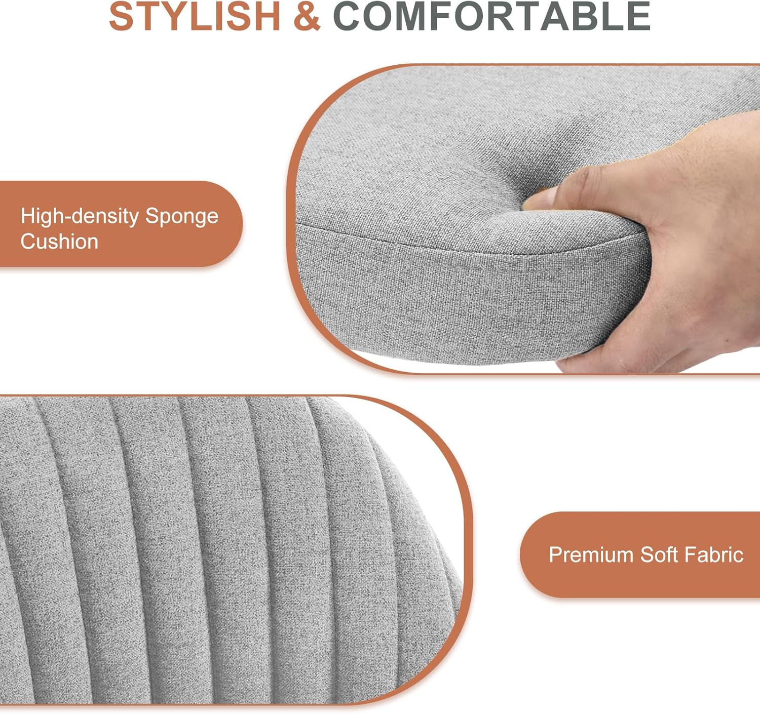 MCQ Office Desk Chair, Modern Cute Rolling Vanity Swivel Task Chairs with Wheels, Comfortable Back Seat Armless for Home, Bedrooms, Office, Study, Student, Adults, Make-up, Dressing Room, Cloud - Grand Goldman