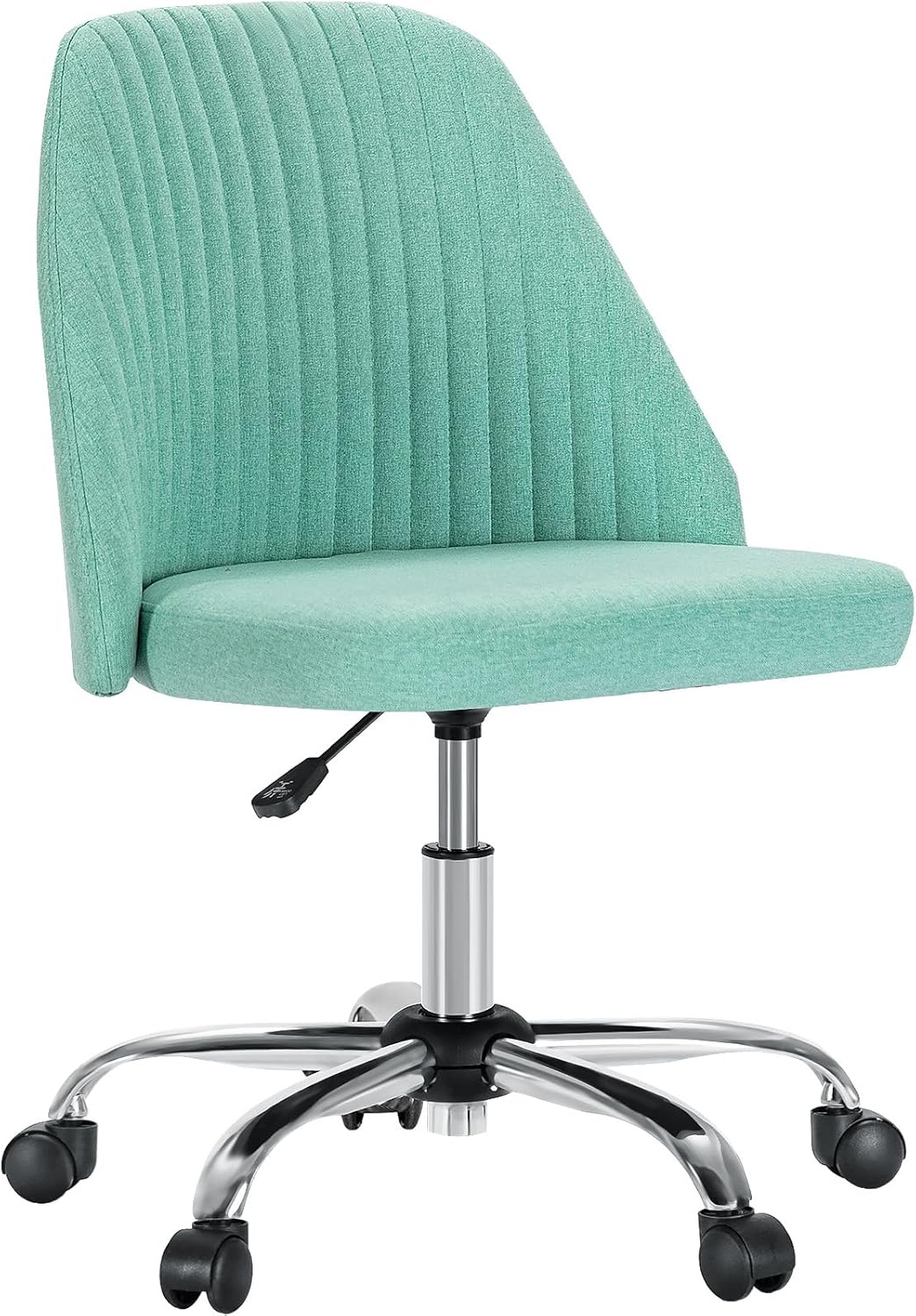 MCQ Office Desk Chair, Modern Cute Rolling Vanity Swivel Task Chairs with Wheels, Comfortable Back Seat Armless for Home, Bedrooms, Office, Study, Student, Adults, Make-up, Dressing Room, Cloud - Grand Goldman