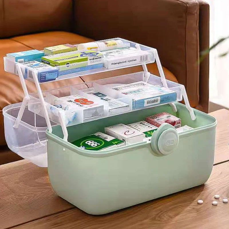 MEDBOX™ Large Family Medicine Organizer – Portable First Aid & Storage Box for Home/Office - Grand Goldman
