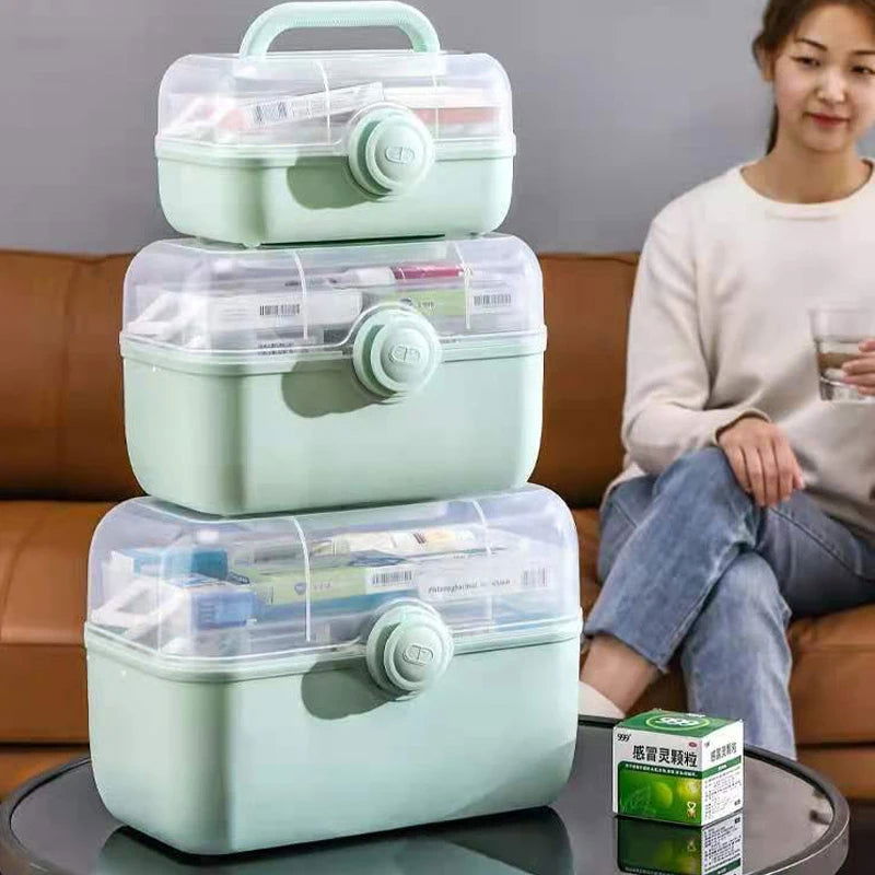 MEDBOX™ Large Family Medicine Organizer – Portable First Aid & Storage Box for Home/Office - Grand Goldman