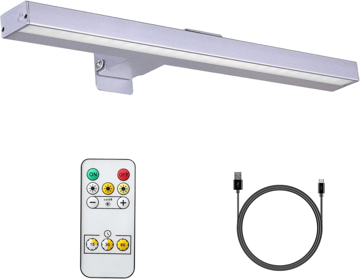 MIOBLUE Wireless Picture Lights,Rechargeable Battery Art Display Light with Remote Control, Dimmable/Timer Off Dartboard Light, 16 Inch Full Metal Accent Light with 40LEDs for Paintings,Picture,Frame - Grand Goldman