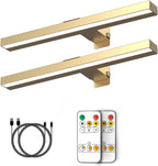 MIOBLUE Wireless Picture Lights,Rechargeable Battery Art Display Light with Remote Control, Dimmable/Timer Off Dartboard Light, 16 Inch Full Metal Accent Light with 40LEDs for Paintings,Picture,Frame - Grand Goldman