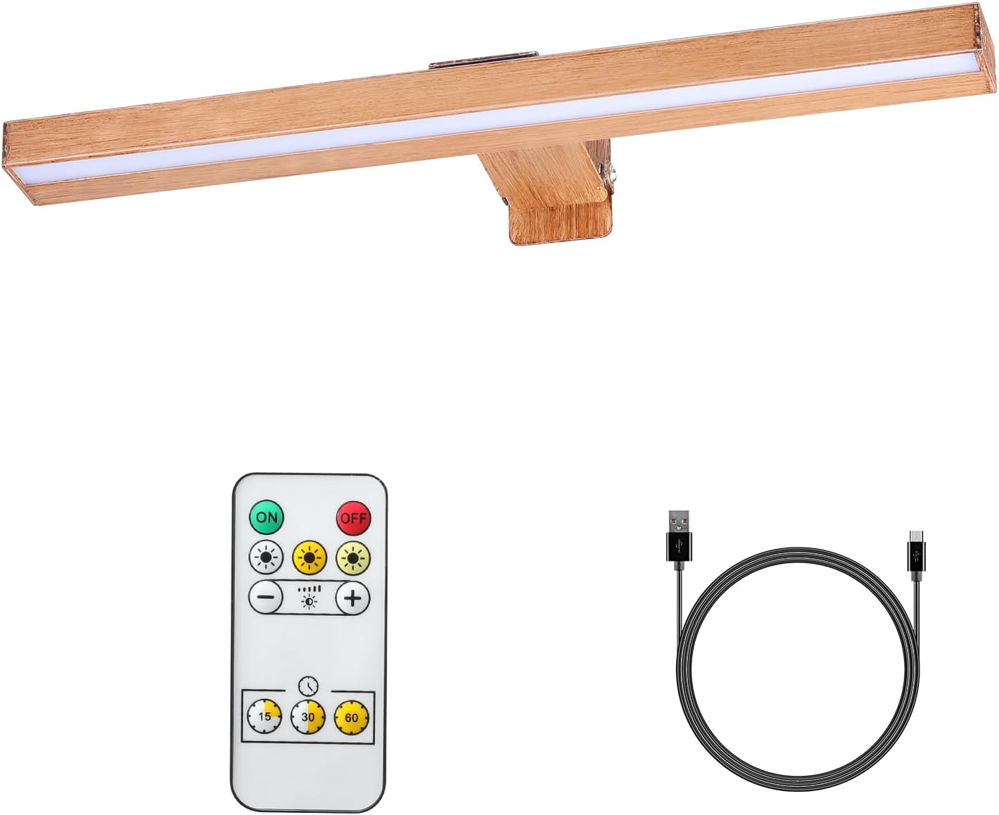 MIOBLUE Wireless Picture Lights,Rechargeable Battery Art Display Light with Remote Control, Dimmable/Timer Off Dartboard Light, 16 Inch Full Metal Accent Light with 40LEDs for Paintings,Picture,Frame - Grand Goldman