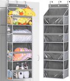 MISSLO Over the Door Organizer Hanging Storage with 6 Large Pockets 12 Side Pockets Closet Door Organizer Heavy Duty Baby Organization for Bathroom, Pantry, Bedroom, Nursery, Clothes, Toys, Diapers - Grand Goldman