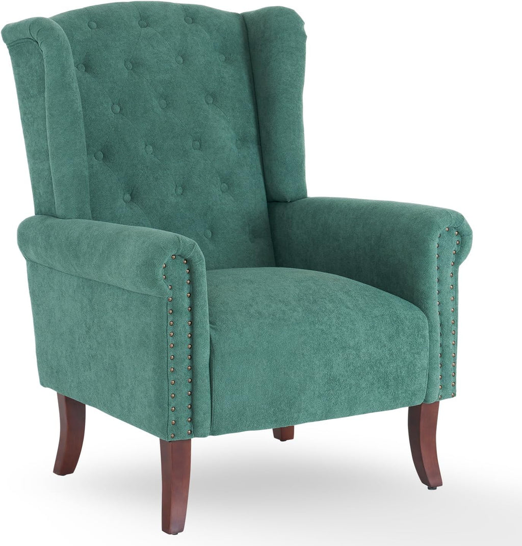 MOJAY Faux Leather Accent Chairs Set of 2, Mid-Century Modern Living Room Chairs Upholstered Club Arm Chair, Single Sofa Chair with Solid Wooden Legs for Bedroom Study Home Office Lounges (Camel) - Grand Goldman