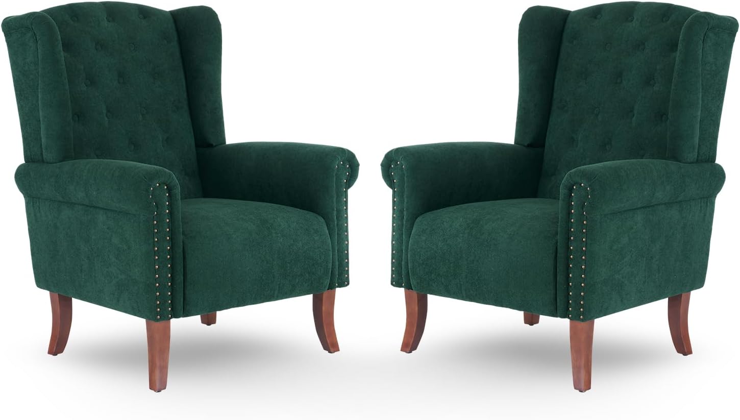 MOJAY Faux Leather Accent Chairs Set of 2, Mid-Century Modern Living Room Chairs Upholstered Club Arm Chair, Single Sofa Chair with Solid Wooden Legs for Bedroom Study Home Office Lounges (Camel) - Grand Goldman