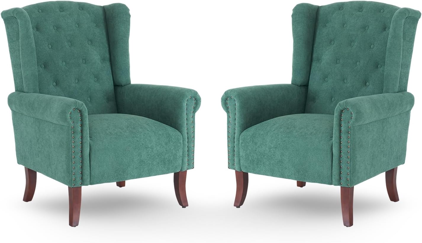 MOJAY Faux Leather Accent Chairs Set of 2, Mid-Century Modern Living Room Chairs Upholstered Club Arm Chair, Single Sofa Chair with Solid Wooden Legs for Bedroom Study Home Office Lounges (Camel) - Grand Goldman