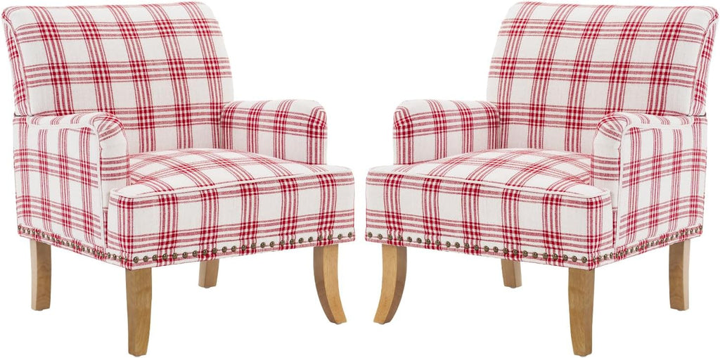 MOJAY Mid-Century PU Leather Accent Chair, Living Room Lounge Sofa Chair with Black Painted Rubber Wood Feet, Single Club Armchair with Rivet Trim for Bedroom Home Reception (Black) - Grand Goldman