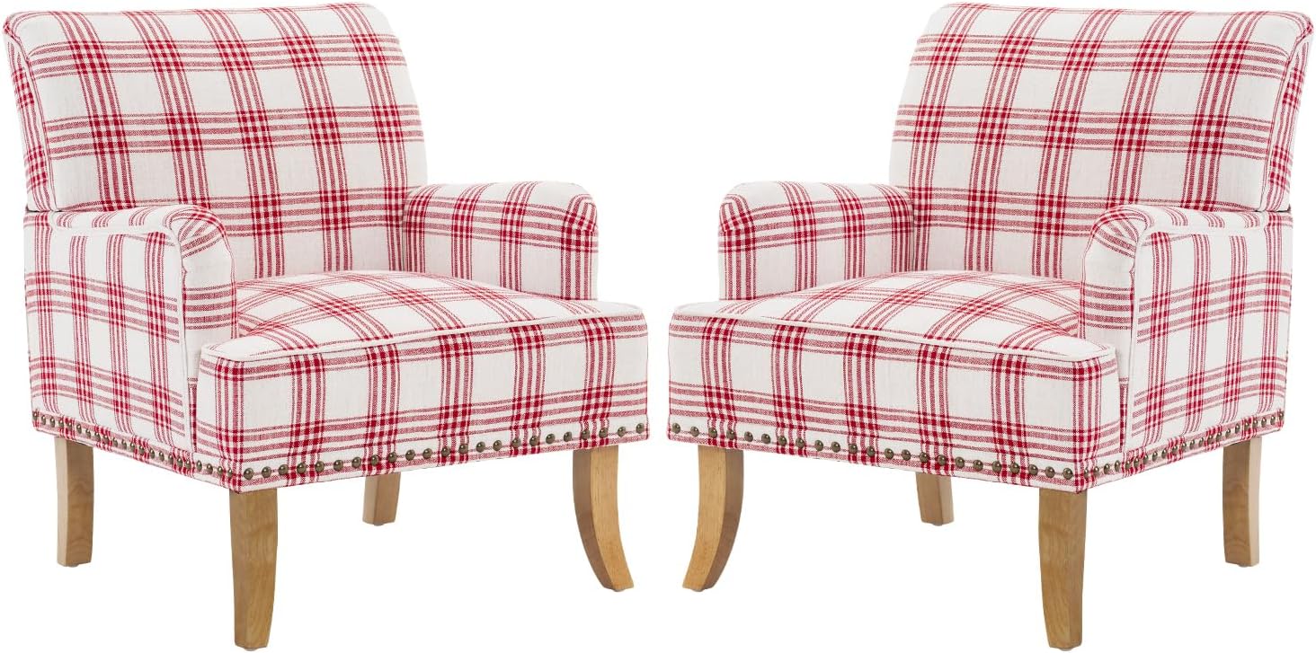 MOJAY Mid-Century PU Leather Accent Chair, Living Room Lounge Sofa Chair with Black Painted Rubber Wood Feet, Single Club Armchair with Rivet Trim for Bedroom Home Reception (Black) - Grand Goldman