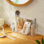 MORNITE 2-Tier Medicine Cabinet Shelves Organizer, Makeup Storage Holder Compartments, Shelf Trays for Bathroom Cabinet Wall, Counter, Vanity, Kitchen - Clear - Grand Goldman