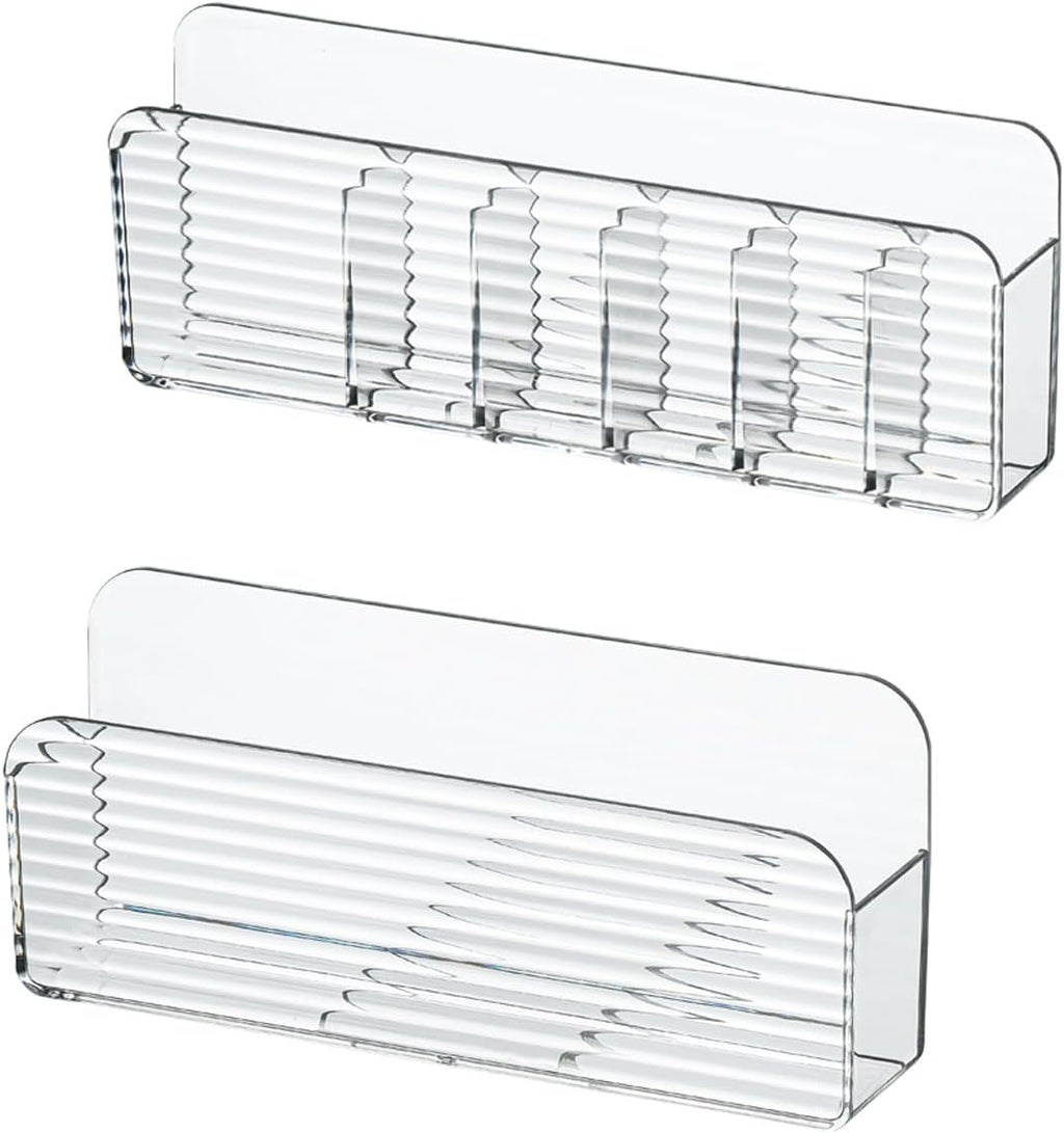 MORNITE 2-Tier Medicine Cabinet Shelves Organizer, Makeup Storage Holder Compartments, Shelf Trays for Bathroom Cabinet Wall, Counter, Vanity, Kitchen - Clear - Grand Goldman