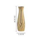 MULLER Luxury European Gold Contemporary Ceramic Vase 30CM Decorative Flower Amphora for Wedding and Home Decor Creative Design Urn Geometric Linear Forms - Grand Goldman