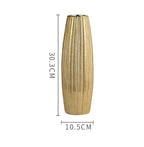 MULLER Luxury European Gold Contemporary Ceramic Vase 30CM Decorative Flower Amphora for Wedding and Home Decor Creative Design Urn Geometric Linear Forms - Grand Goldman