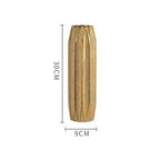 MULLER Luxury European Gold Contemporary Ceramic Vase 30CM Decorative Flower Amphora for Wedding and Home Decor Creative Design Urn Geometric Linear Forms - Grand Goldman