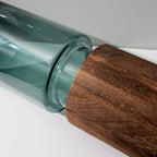 MULLER'S Modern Interlocking Glass Wood Vase Creative Cylindrical Parallepiped Hydroponic Plant For Office Living Room Kitchen Solid Transparent Glass Floral Flower Arrangement Soft Decoration - Grand Goldman