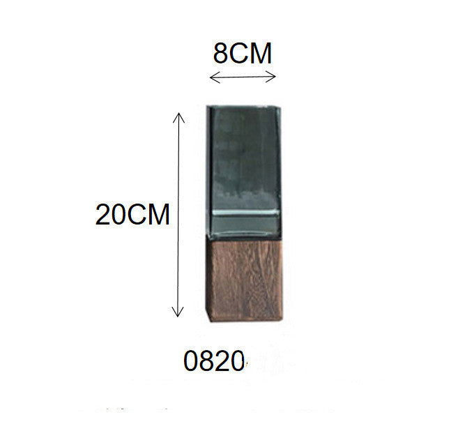 MULLER'S Modern Interlocking Glass Wood Vase Creative Cylindrical Parallepiped Hydroponic Plant For Office Living Room Kitchen Solid Transparent Glass Floral Flower Arrangement Soft Decoration - Grand Goldman