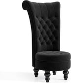 MU Retro High Back Armless Chair, Velvet Royal Furniture Chair, Upholstered Tufted Accent Seat for Living Room, Dressing Room, Bedroom, Black - Grand Goldman