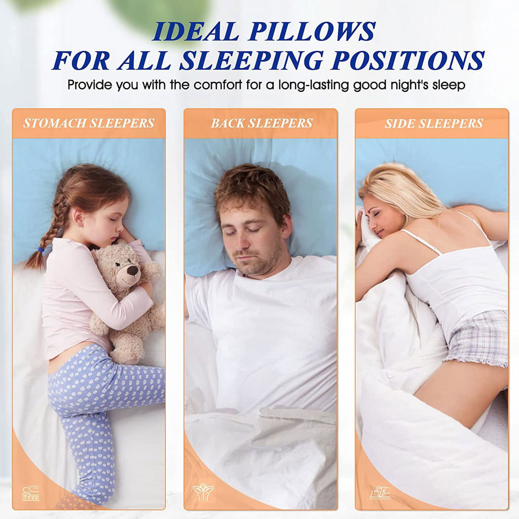 MZOIMZO Bed Pillows for Sleeping- Standard Size, Set of 2, Cooling Hotel Quality with Premium Soft Down Alternative Fill for Back, Stomach or Side Sleepers, 43x66CM - Grand Goldman